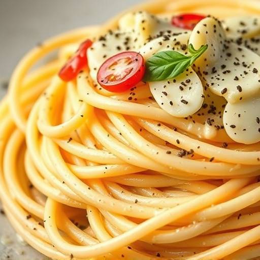 Spaghetti Carbonara mit cremigem Ei, Guanciale, Pecorino Romano und frisch gemahlenem schwarzen Pfeffer